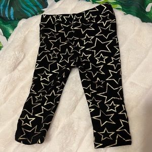 EUC Juicy Couture 3-6M Baby Infant Black Gold Star Casual Comfy Pants